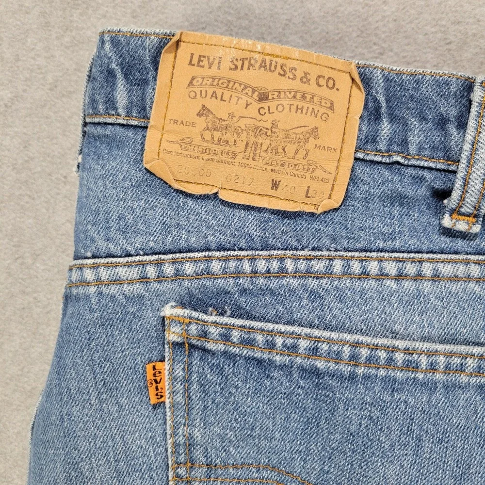 Levis 20505 Jeans Mens 40x30‎ (Tapered 38x25) Blue Orange Tab Relaxed Fit VTG